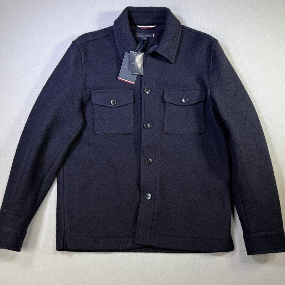 Tommy Hilfiger Men's Boiled Wool Shirt Jacket - Desert Sky small $399